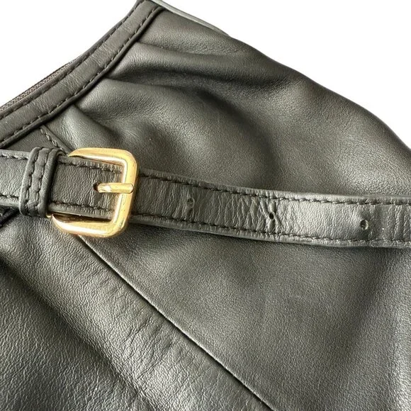 Lodis Black Leather Crossbody Bag Adjustable Strap Interior Staining AS IS - Picture 11 of 14